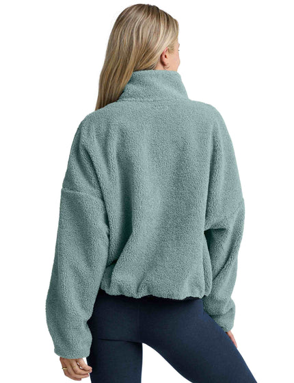 Beyond Yoga Boucle Fleece Zip Jacket - Misty Blue Heatherimages3- The Sports Edit