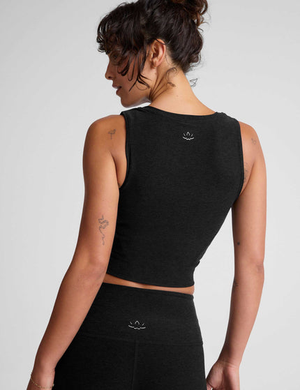 Beyond Yoga Featherweight Center Stage Cropped Tank - Darkest Nightimage2- The Sports Edit