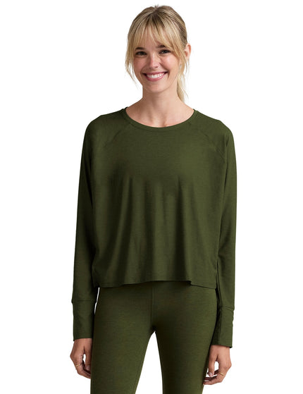 Beyond Yoga Featherweight Daydreamer Pullover - Army Green Heatherimages1- The Sports Edit