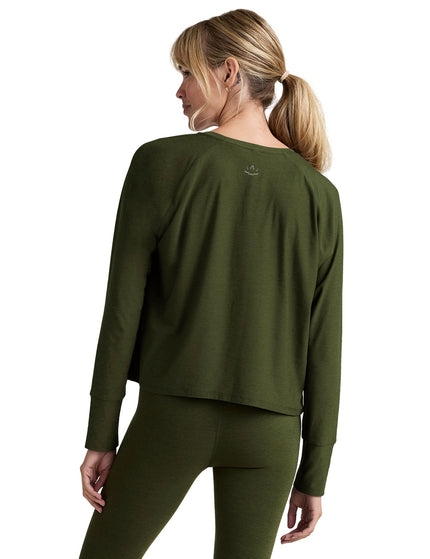 Beyond Yoga Featherweight Daydreamer Pullover - Army Green Heatherimages3- The Sports Edit