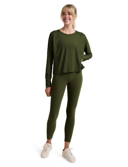Beyond Yoga Featherweight Daydreamer Pullover - Army Green Heatherimages4- The Sports Edit