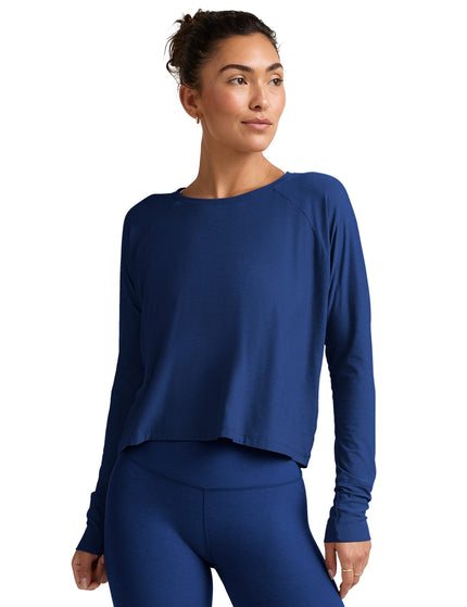 Beyond Yoga Featherweight Daydreamer Pullover - Marine Blue Heatherimages1- The Sports Edit