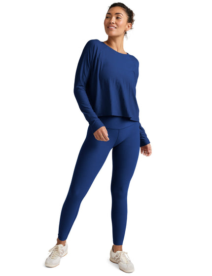 Beyond Yoga Featherweight Daydreamer Pullover - Marine Blue Heatherimages4- The Sports Edit