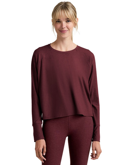 Beyond Yoga Featherweight Daydreamer Pullover - Midnight Burgundy Heatherimages1- The Sports Edit