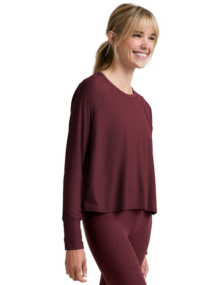 Beyond Yoga Featherweight Daydreamer Pullover - Midnight Burgundy Heatherimages2- The Sports Edit