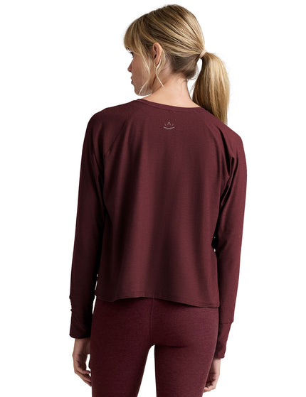 Beyond Yoga Featherweight Daydreamer Pullover - Midnight Burgundy Heatherimages3- The Sports Edit