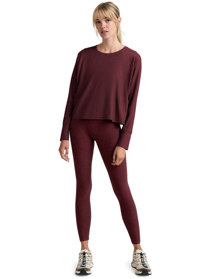 Beyond Yoga Featherweight Daydreamer Pullover - Midnight Burgundy Heatherimages4- The Sports Edit