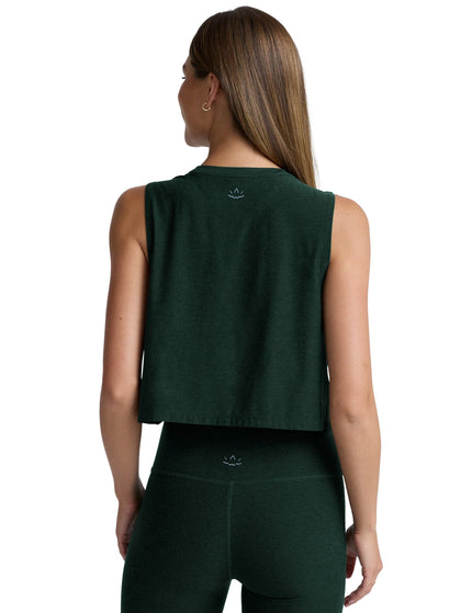 Beyond Yoga Featherweight Minimal Cropped Tank - Dark Spruce Green Heatherimages3- The Sports Edit