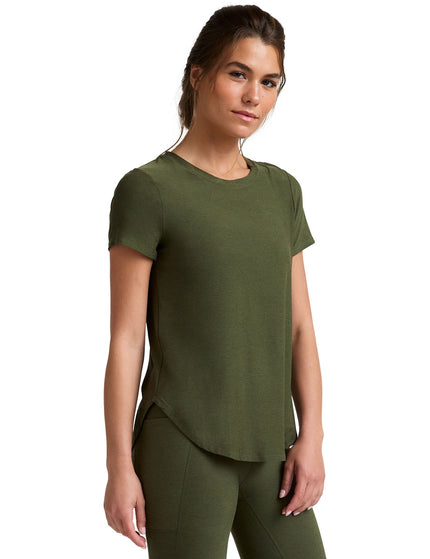 Beyond Yoga Featherweight On The Down Low Tee - Army Green Heatherimages2- The Sports Edit