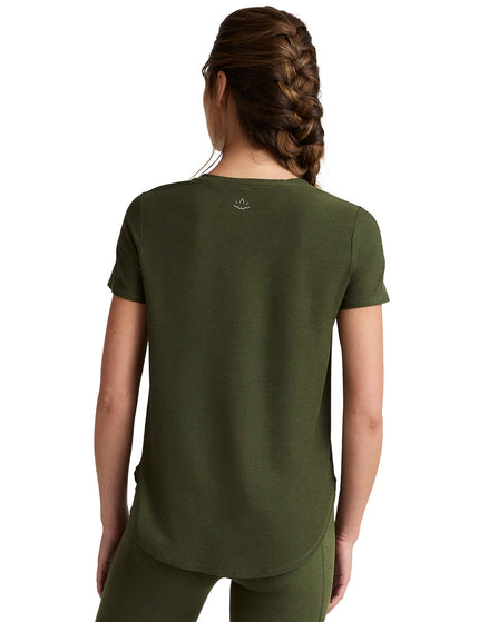 Beyond Yoga Featherweight On The Down Low Tee - Army Green Heatherimages3- The Sports Edit