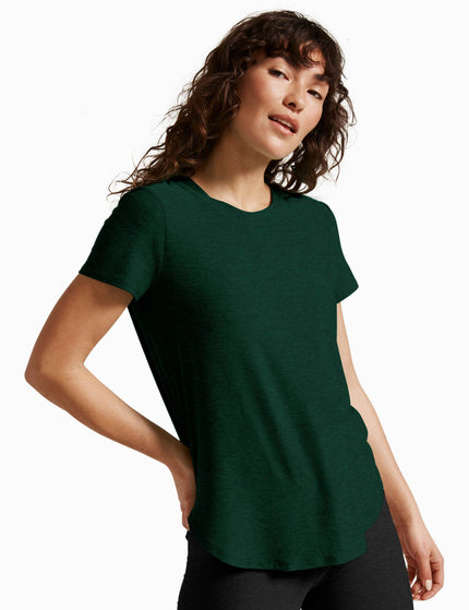 Beyond Yoga Featherweight On The Down Low Tee - Dark Spruce Green Heatherimage1- The Sports Edit