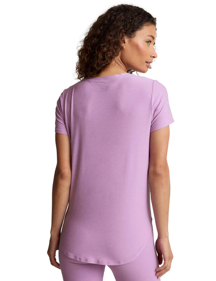 Beyond Yoga Featherweight on the Down Low Tee - Lilac Petal Heatherimage2- The Sports Edit