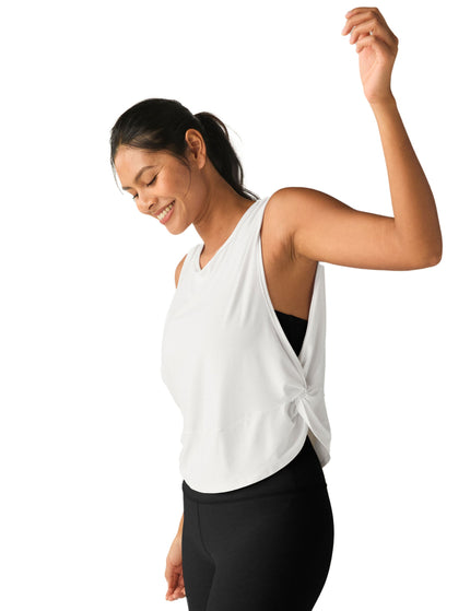 Beyond Yoga Featherweight Side Note Twist Tank - Cloud Whiteimage3- The Sports Edit