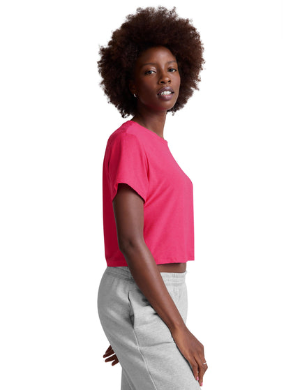 Beyond Yoga Featherweight Supreme Cropped Tee - Vivid Pink Heatherimage3- The Sports Edit