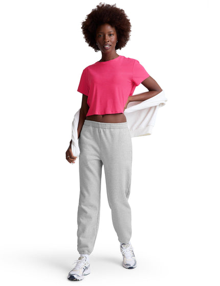 Beyond Yoga Featherweight Supreme Cropped Tee - Vivid Pink Heatherimage4- The Sports Edit