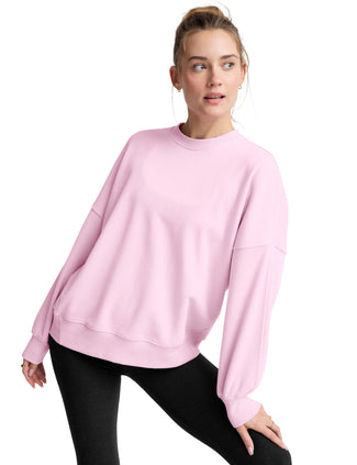 LuxeFleece Oversized Sweatshirt - Frosty Pink