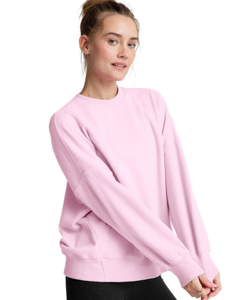 LuxeFleece Oversized Sweatshirt - Frosty Pink