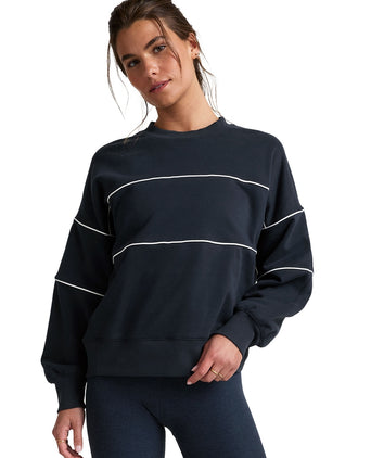 LuxeFleece Piper Oversized Sweatshirt - Nocturnal Navy