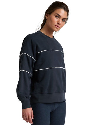 LuxeFleece Piper Oversized Sweatshirt - Nocturnal Navy
