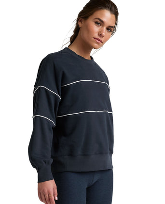 LuxeFleece Piper Oversized Sweatshirt - Nocturnal Navy