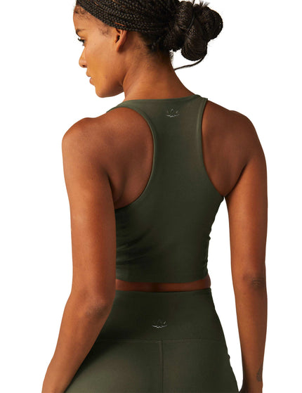Beyond Yoga POWERBEYOND Intensity Racerback Cropped Tank - Modern Oliveimage3- The Sports Edit
