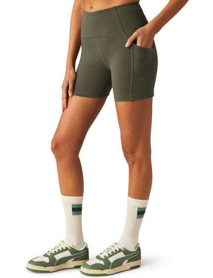 Beyond Yoga POWERBEYOND Strive Pocket Biker Short - Modern Oliveimage2- The Sports Edit