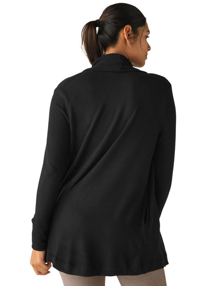 Beyond Yoga Relax Rib Cardigan - Blackimage3- The Sports Edit