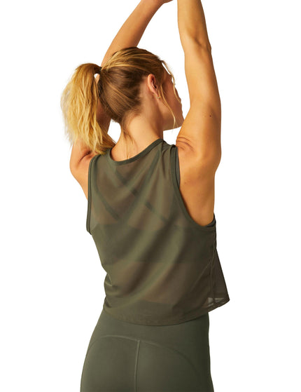 Beyond Yoga Show Off Mesh Tank - Modern Oliveimage3- The Sports Edit