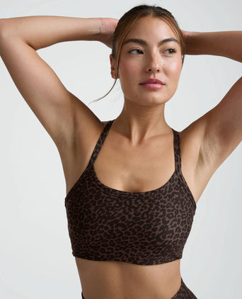 SoftMark Slim Racerback Bra - Espresso Leopard