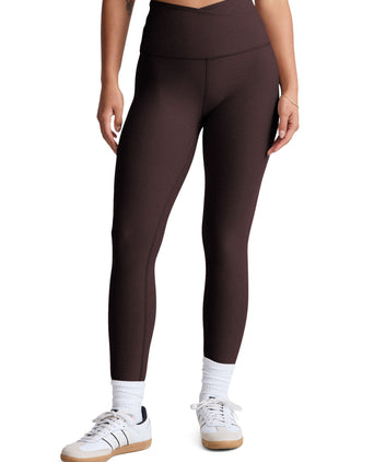 Spacedye At Your Leisure High Waisted Midi Legging - Dark Chocolate Heather