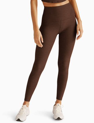 Spacedye Caught In The Midi High Waisted Legging - Bold Mocha Heather