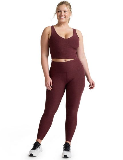 Beyond Yoga Spacedye Caught In The Midi High Waisted Legging - Midnight Burgundy Heatherimages4- The Sports Edit