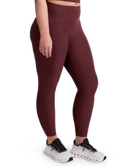 Beyond Yoga Spacedye Caught In The Midi High Waisted Legging - Midnight Burgundy Heatherimages2- The Sports Edit
