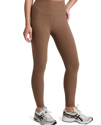 Spacedye Caught In The Midi High Waisted Leggings - True Chocolate Heather