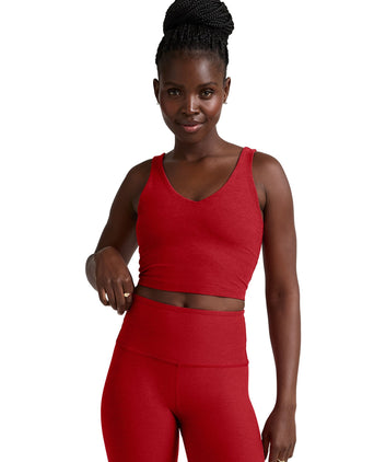 Spacedye Good Day Cropped Tank - Holly Red Heather