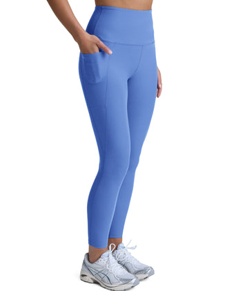 Spacedye Out Of Pocket High Waisted Midi Legging - Wild Flower Blue Heather