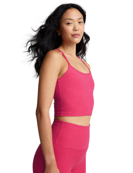 Beyond Yoga Spacedye Slim Racerback Cropped Tank - Vivid Pink Heatherimage2- The Sports Edit