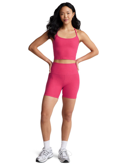 Beyond Yoga Spacedye Slim Racerback Cropped Tank - Vivid Pink Heatherimage4- The Sports Edit