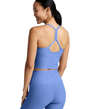 Spacedye Slim Racerback Cropped Tank - Wild Flower Blue Heather