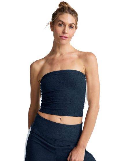 Beyond Yoga Spacedye Strapless Stripe Top - Nocturnal Navy/Cloud Whiteimage1- The Sports Edit