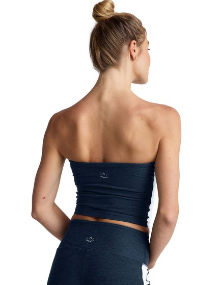 Beyond Yoga Spacedye Strapless Stripe Top - Nocturnal Navy/Cloud Whiteimage3- The Sports Edit