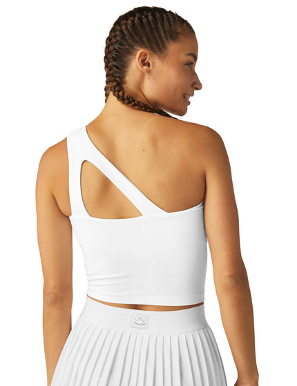 Beyond Yoga Spacedye The Bold Shoulder Cropped Tank - Cloud Whiteimage2- The Sports Edit