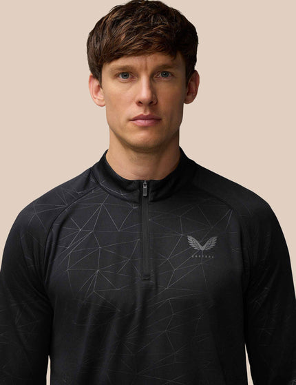 Castore Aop 1/4 Zip Longsleeve Top - Black/Gunmetalimage3- The Sports Edit