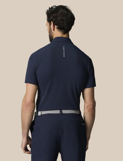 Castore Club Essential Short Sleeve Polo - Midnight Navy/Whiteimage2- The Sports Edit
