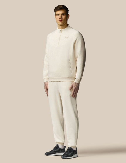 Castore Adapt Cotton Fleece Quarter Zip Sweatshirt - Oatmeal Marlimages5- The Sports Edit