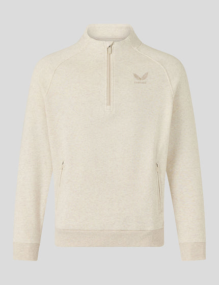 Castore Adapt Cotton Fleece Quarter Zip Sweatshirt - Oatmeal Marlimages6- The Sports Edit