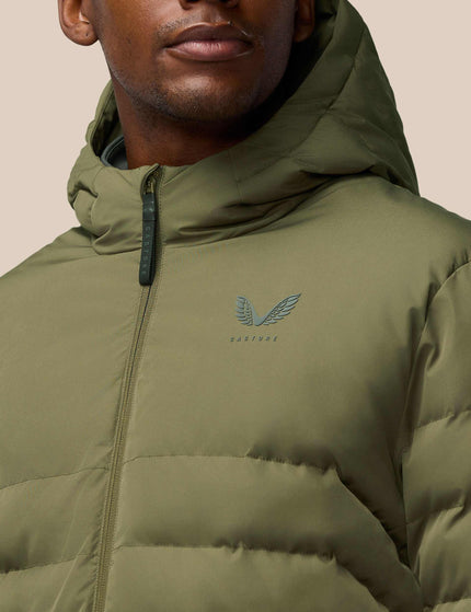 Castore Essential Lightweight Wadded Jacket - Ivy Green/Gunmetalimage4- The Sports Edit