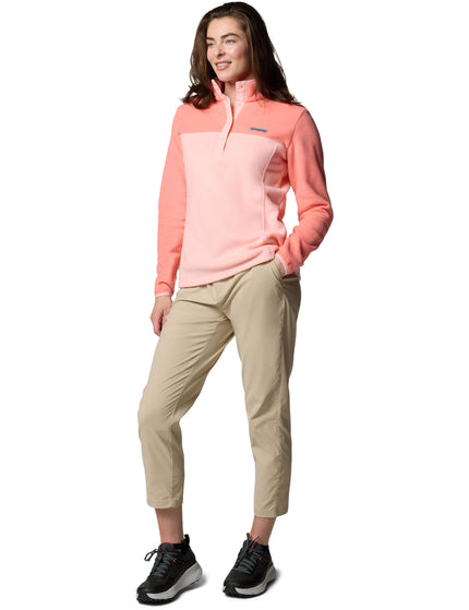 Columbia Benton Springs Half Snap Pullover - Pink Sand/Alpenglowimage4- The Sports Edit