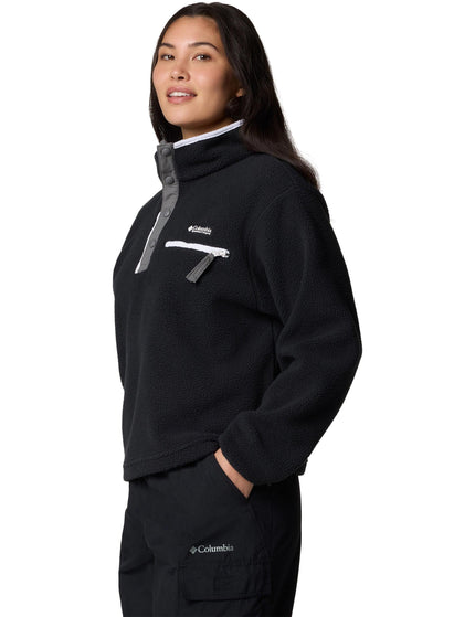 Columbia Helvetia II Cropped Sherpa Half Snap Fleece - Blackimage1- The Sports Edit