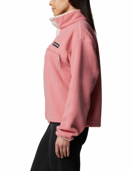 Columbia Helvetia II Cropped Sherpa Half Snap Fleece - Pink Agaveimage2- The Sports Edit